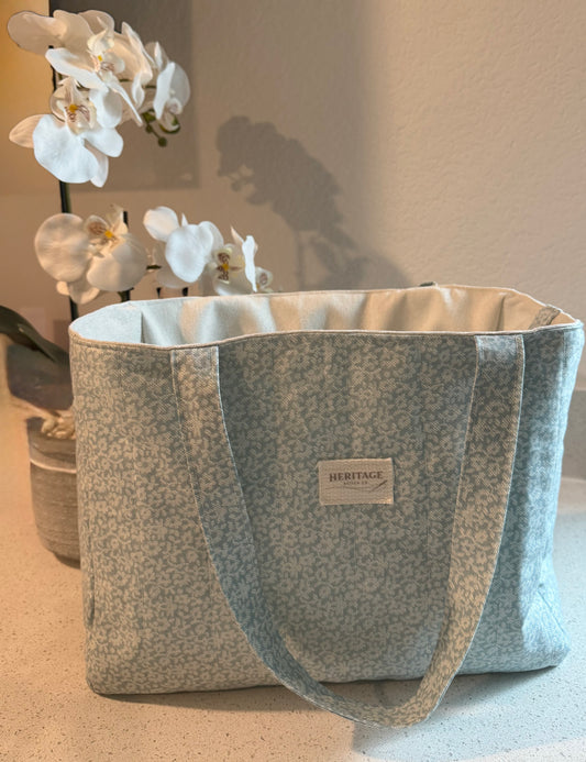 Handmade tote bag with pockets and key ring